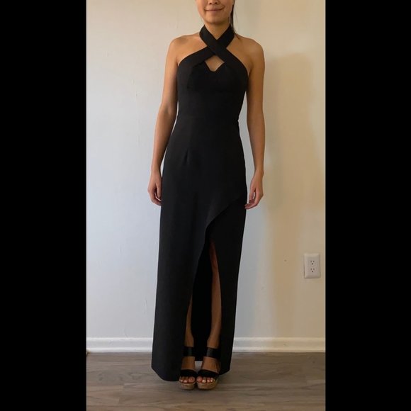 Bariano Cross Front Halter Gown - Picture 3 of 3